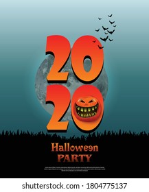 Halloween 2020 Pumpkin Layout/Cover. Creative Design Concept Background