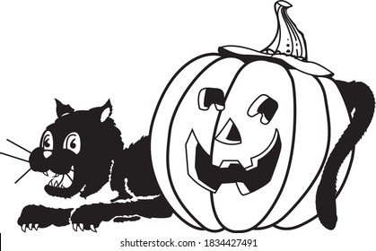 Halloween 2020 vector silhouettes icon and character. Halloween Ghost, Frame, Witch, Haunted House, Moon, Pumpkins Dracula Cats