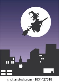 Halloween 2020 vector silhouettes icon and character. Halloween Ghost, Frame, Witch, Haunted House, Moon, Pumpkins Dracula Cats