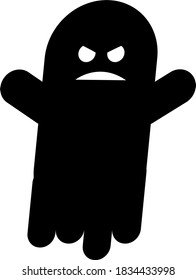 Halloween 2020 vector silhouettes icon and character. Halloween Ghost, Frame, Witch, Haunted House, Moon, Pumpkins and New ghost