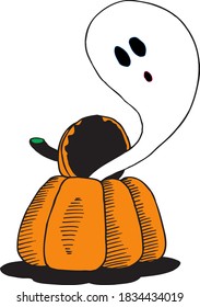 Halloween 2020 vector silhouettes icon and character. Halloween Ghost, Frame, Witch, Haunted House, Moon, Pumpkins and New ghost
