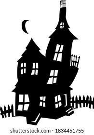 Black Colored Illustrated Castle Halloween Layouts Stock Vector ...