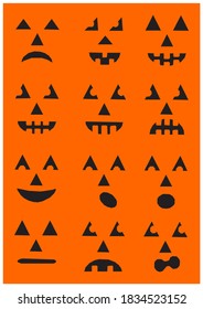 Halloween 2020 vector silhouettes icon and character. Halloween Ghost, Frame, Witch, Haunted House, Moon, Hot New Pumpkins.