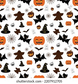 Halloween 2022 mix devil seamless fabric pattern