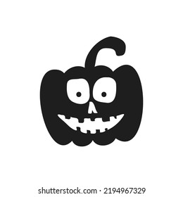 Halloween 2022 - October 31. A traditional holiday, the eve of All Saints Day, All Hallows Eve. Trick or treat. Vector illustration in hand-drawn doodle style. Pumpkin with its eyes and mouth cut out.