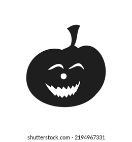 Halloween 2022 - October 31. A traditional holiday, the eve of All Saints Day, All Hallows Eve. Trick or treat. Vector illustration in hand-drawn doodle style. Pumpkin with its eyes and mouth cut out.