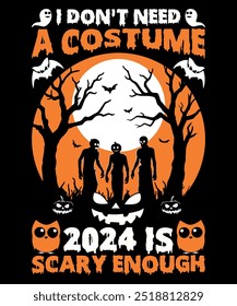 Halloween 2024 T Shirt Design, Happy halloween 2024 T shirt, Trendy Halloween T Shirt Design, Halloween T shirt