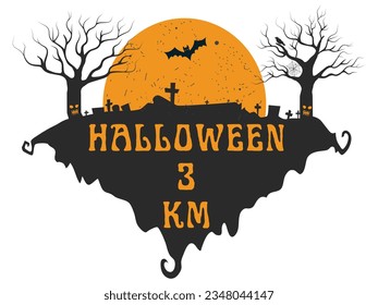 Halloween 3 km vector illustration