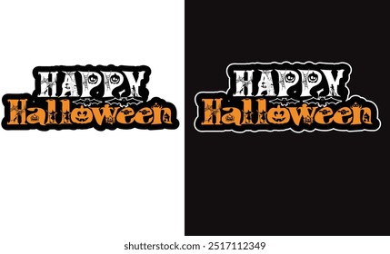 Halloween (31 October) design for t-shirt, cards, frame artwork, bags, mugs, stickers, Organic food tags, icon etc. Print Ready Halloween T-Shirt Template - Vector.
