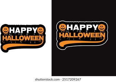 Halloween (31 October) design for t-shirt, cards, frame artwork, bags, mugs, stickers, Organic food tags, icon etc. Print Ready Halloween T-Shirt Template - Vector.
