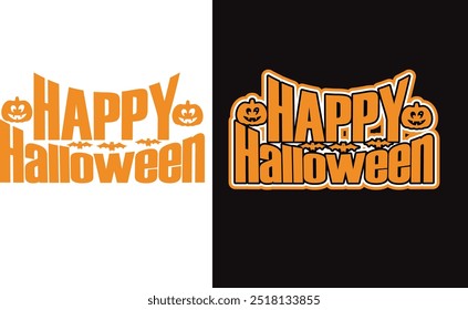 Halloween (31 October) design for t-shirt, cards, frame artwork, bags, mugs, stickers, Organic food tags, icon etc. Print Ready Halloween T-Shirt Template - Vector.