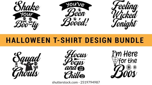 Halloween (31 October) design for t-shirt, cards, frame artwork, bags, mugs, stickers, Organic food tags, icon etc. Print Ready Halloween T-Shirt Template - Vector.