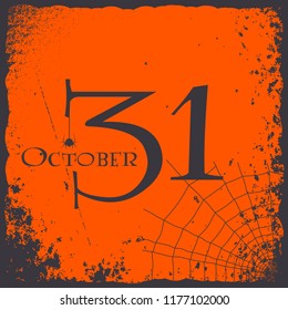 Halloween 31 October vintage card vector background