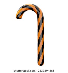 halloween 3d candy cane with orange and black stripes