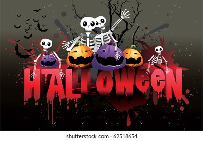 halloween 3d text vector