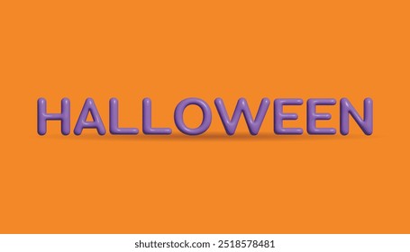 Halloween 3D word with purple color for post, element, festival, celebration and illustration 