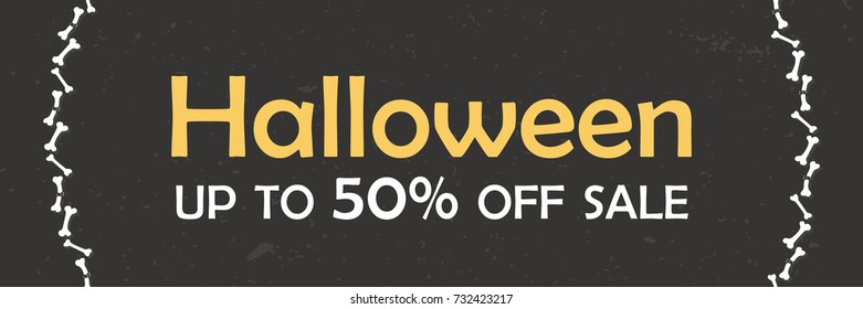Halloween 50% Sale Background Banner horizontal
