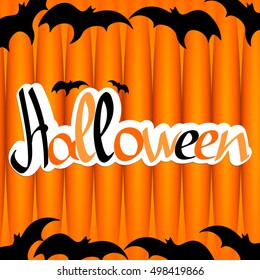 Halloween, abstract background, pumpkin, banner, poster design template, vector illustration