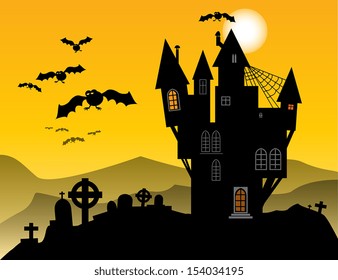 Halloween abstract background, vector illustration