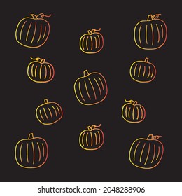 Resumen De Halloween Sobre El Fondo Negro. Decoración del hogar, papel pintado y papel de envoltura.