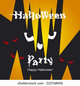 Halloween abstract scary teeth orange background