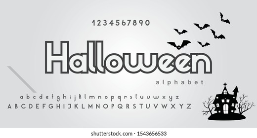 Halloween alphabet letters as a serif fonts set.
