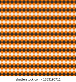 Halloween Argyle plaid. Schottisches Muster in orangefarbenen, schwarz-grauen Hombussen. Schottischer Käfig. Traditioneller schottischer Hintergrund von Diamanten. Nahtlose Textur. Vektorgrafik