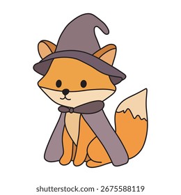 halloween art of funny fox cartoon