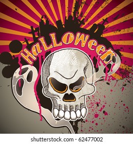 Halloween artistic banner. Vector illustration.