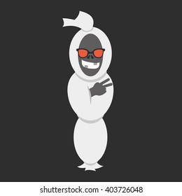  Halloween asian ghosts design template. Vector illustration