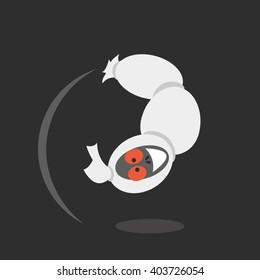  Halloween asian ghosts design template. Vector illustration