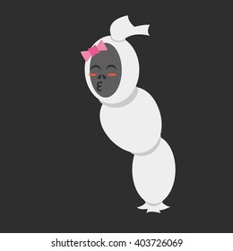  Halloween asian ghosts design template. Vector illustration