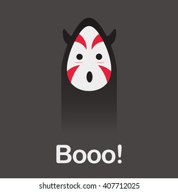 Halloween asian ghosts design template. Vector illustration