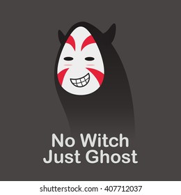 Halloween asian ghosts design template. Vector illustration