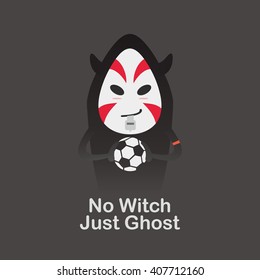 Halloween asian ghosts design template. Vector illustration