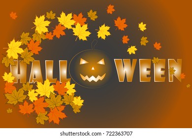 Halloween and autumn background. Vector illustration.