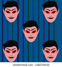 Halloween Autumn Fall Leaves Mask Dracula Bat Vector