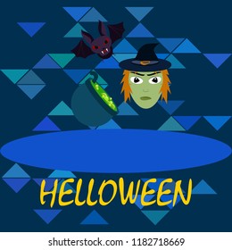 Halloween autumn fallen leaves mask witches bat vector