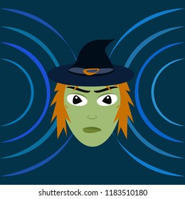 Halloween autumn fallen leaves, witch and bat vector