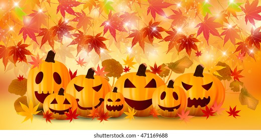 Halloween autumn leaves autumn background