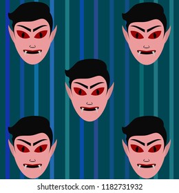 Halloween Autumn Mask Dracula Franckenstein Mummy Bat Vector
