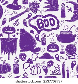 Halloween Autumn Mystical Retro Vintage Pattern