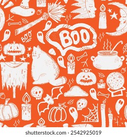 Halloween Autumn Mystical Retro Vintage Pattern
