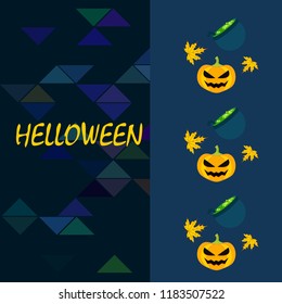 Halloween autumn pumpkin fallen leaf witch cauldron vector