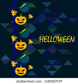 Halloween autumn pumpkin fallen leaf witch cauldron vector