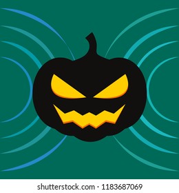 Halloween autumn pumpkin fallen leaf witch cauldron vector