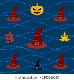 halloween autumn pumpkin fallen leaves hubcap witch vector