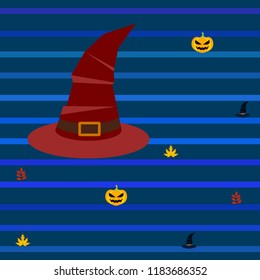 halloween autumn pumpkin fallen leaves hubcap witch vector