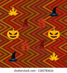 halloween autumn pumpkin fallen leaves hubcap witch vector