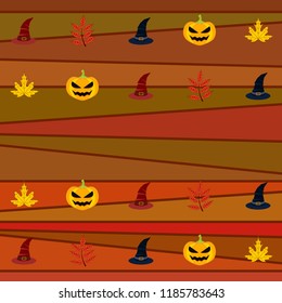 halloween autumn pumpkin fallen leaves hubcap witch vector
